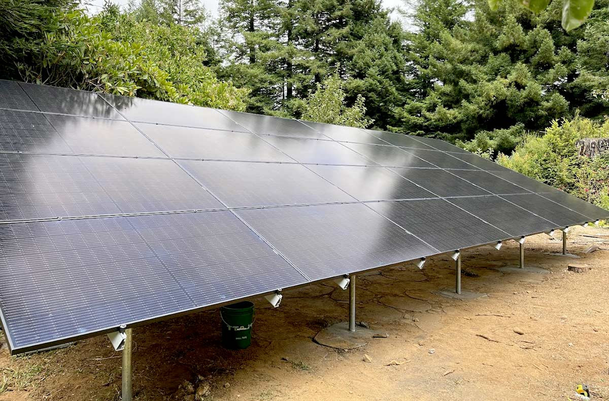 solar array in backyard